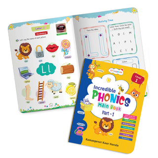 Lil Legends Incredible Phonics Level 1 Part 1 Main Book for Kids | Letter Sounds, Tracing, Writing and Fun Activities | Beginner Phonics Workbook | For Nursery/LKG | Age 3-5
