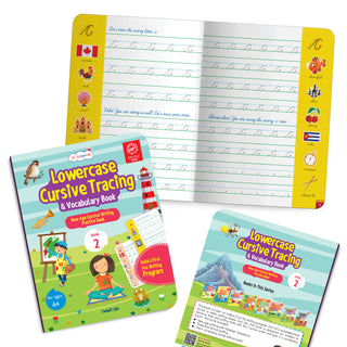 Lil Legends Cursive Writing Starter Pack | Set of 2 Books | Uppercase Level 1 and Lowercase Level 2 | Three Line Handwriting and Vocabulary Practice | For LKG/UKG | Age 4+