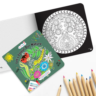 Lil Legends Let's Colour Set of 2 Colouring Books | Toys and Nature | Travel-Friendly Hardboard Support | Boosts Focus and Creativity | For UKG/Primary | Age 4+