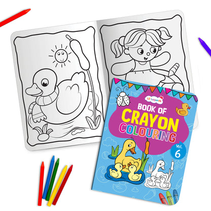 Lil Legends Book Of Crayon Colouring for Kids | Builds Focus, Creativity and Colour Recognition | Colouring Activity Book with Detailed Designs | For UKG/Class 1 | Age 5+