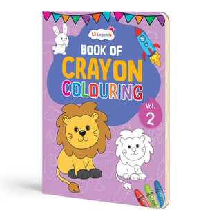 Lil Legends Crayon Colouring Book Vol 2 for Kids | Bold Outlines and Simple Designs | Animals, Birds and Surrounding World | Fun Colouring Activity Book | For Nursery/LKG | Age 3+