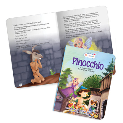 Lil Legends Timeless Classics Re-Imagined for Today | Set of 2 Illustrated Story Books | Heidi and Pinocchio Vocabulary, Imagination and Value Booster Stories For Young Readers | For Age 7+