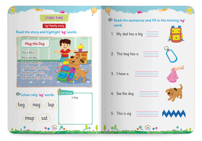 Lil Legends Incredible Phonics Level 2 Main Book | CVC Words, Short Vowels, Letter Blending | Early Reading | Phonics Workbook for Beginners | Age 4+