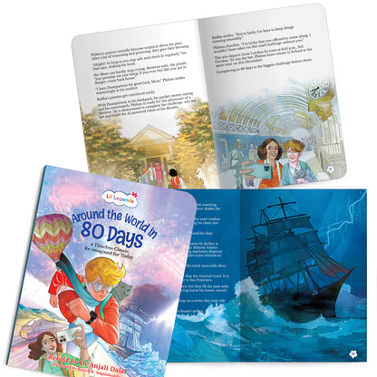 Lil Legends Timeless Classics Re-Imagined for Today | Set of 2 Story Books | Pinocchio and Around the World in 80 Days | Vocabulary, Imagination and Value Booster Stories | For Age 7+