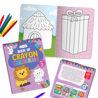 Lil Legends Crayon Colouring Book Vol 2 for Kids | Bold Outlines and Simple Designs | Animals, Birds and Surrounding World | Fun Colouring Activity Book | For Nursery/LKG | Age 3+