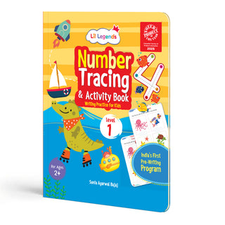 Lil Legends Early Writing Readiness | Set of 3 Books | Lines and Patterns + Number Tracing + Uppercase Tracing and Vocabulary | India's First Pre-Writing Programme | Age 2-5