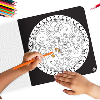 Lil Legends Let's Colour Set of 2 Colouring Books | Nature and Dragons | Travel-Friendly Hardboard Support | Boosts Focus and Creativity | For UKG/Primary | Age 4+