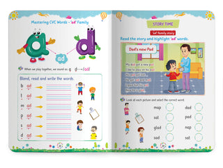 Lil Legends Incredible Phonics Level 2 Main Book and Sight Words Book | Set of 2 Books for Age 4-6 Years | CVC Words, Blending and High Frequency Words | Fun Activity Book | For UKG/Class 1