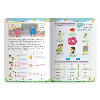 Oswaal Lil Legends Incredible Phonics Level 4 Main Book for Kids | Long Vowels, Complex Blends, Multi-Syllabic Words | Phonics Reading Book | Advanced Phonics Workbook | For Class 1 and 2 | Age 6+