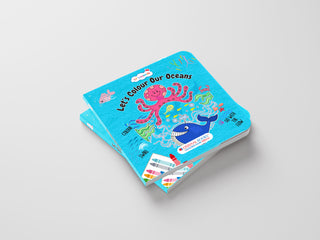 Lil Legends Let's Colour Set of 2 Colouring Books | Toys and Oceans | Travel-Friendly Hardboard Support | Boosts Focus and Creativity | For UKG/Primary | Age 4+