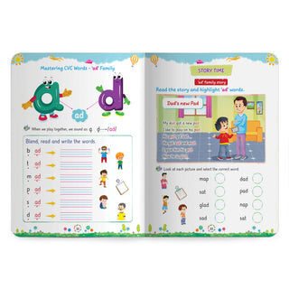 Lil Legends Incredible Phonics Level 2 Main Book and Sight Words Book | Set of 2 Books for Age 4-6 Years | CVC Words, Blending and High Frequency Words | Fun Activity Book | For UKG/Class 1