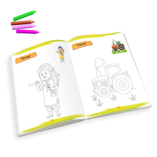 Lil Legends Books Of Copy Colouring Set of 5 Books for Kids | Community Helpers, Festivals, Things at Home and More | Fun Activities and Vocabulary Booster | For LKG/UKG | Age 3+