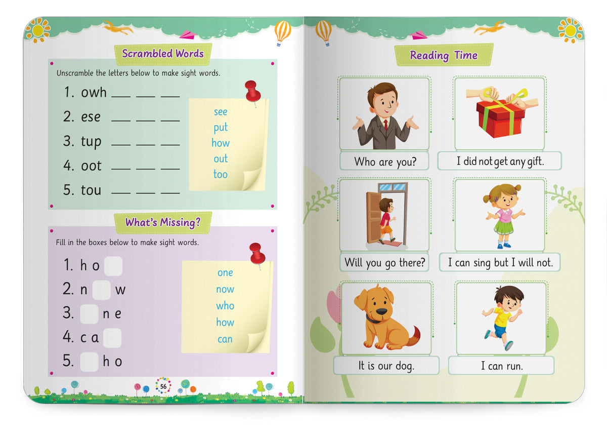 Lil Legends Incredible Phonics Level 2 Sight Words Book | High Frequency Words and Reading Practice | Vocabulary and Activity Book | Age 4+