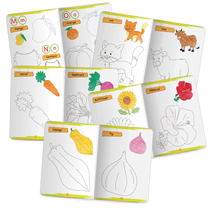 Lil Legends Books of Copy Colouring Set of 5 Books for Kids | Animals, Alphabets, Vegetables, Flowers and Fruits | Fun Activities and Vocabulary Booster for Kids | For LKG/UKG | Age 3+