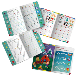 Lil Legends Set of 4 Writing Books Box Set | India's First Pre-Writing Program | Patterns, Numbers and Uppercase Tracing, Activities and Vocabulary | For Nursery/LKG/UKG | Age 2-5