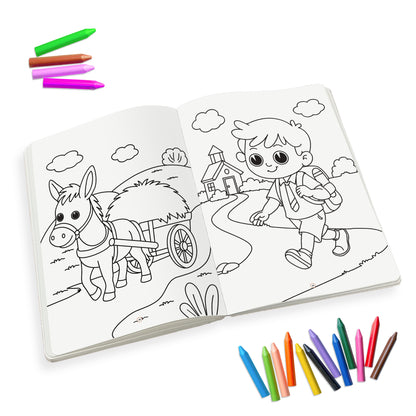Lil Legends Jumbo Colouring Books Vol 1-4 for Kids | Bold Outlines and Big Designs | Animals, Birds, Everyday Objects and Nature | Fun Colouring Activity Books | Age 3+