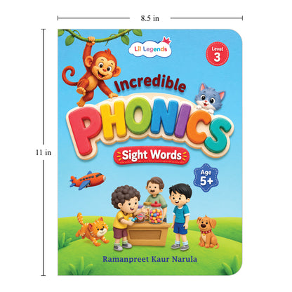 Lil Legends Incredible Phonics Level 3 Sight Words Book | Tricky and High Frequency Words | Reading Fluency and Fun Activity Book | Age 5+