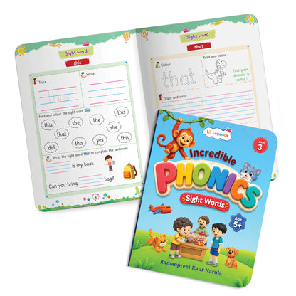 Lil Legends Incredible Phonics Level 3 Sight Words Book | Tricky and High Frequency Words | Reading Fluency and Fun Activity Book | Age 5+