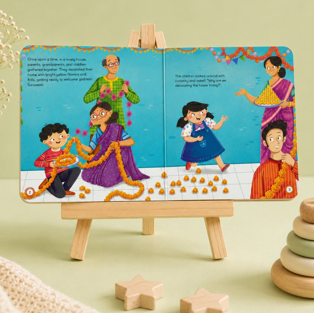 Lil Legends My Little Board Book of Mythological Tales of Goddess Saraswati for Kids Age 3+ Years | Enchanting Indian Stories with Colourful Illustrations | Hindu Mythology Picture Book