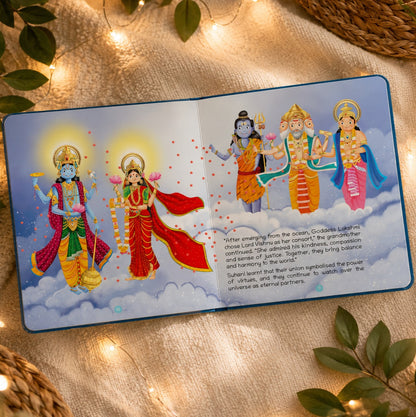 Lil Legends Tale of Goddess Lakshmi Board Book for Kids | Illustrated Mythological Story | Short Bedtime Story Book | Cultural Learning Picture Book | Age 3+ Years