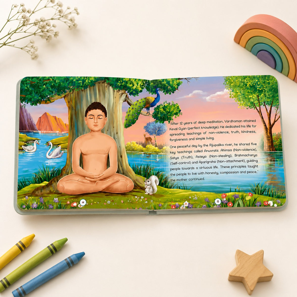 Oswaal Lil Legends Mahavir Swami Story Boardbook for Kids | Illustrated Spiritual & Mythological Story | Inspiring Biography | Cultural Learning Picture Book | Age 3+ Years