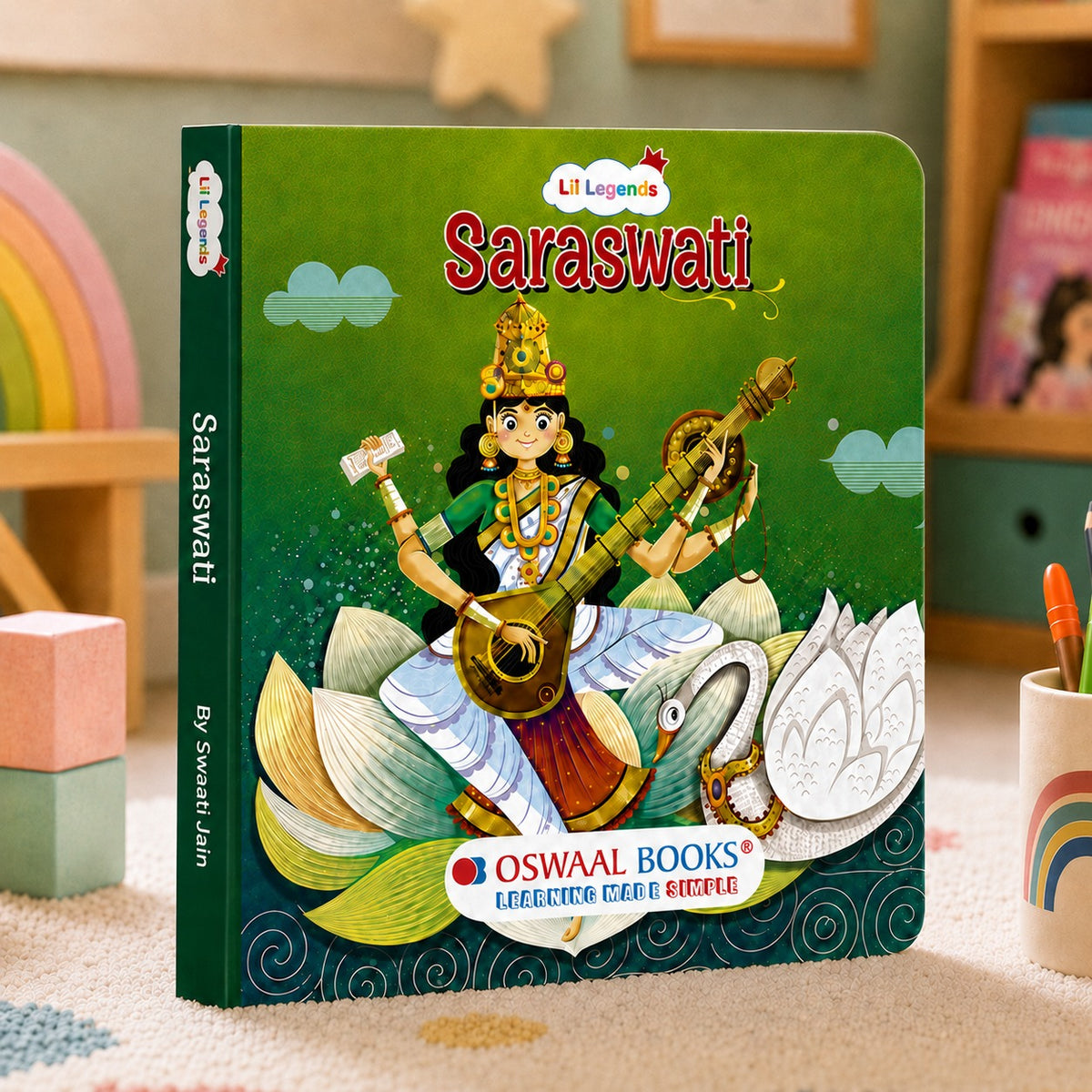 Lil Legends My Little Board Book of Mythological Tales of Goddess Saraswati for Kids Age 3+ Years | Enchanting Indian Stories with Colourful Illustrations | Hindu Mythology Picture Book