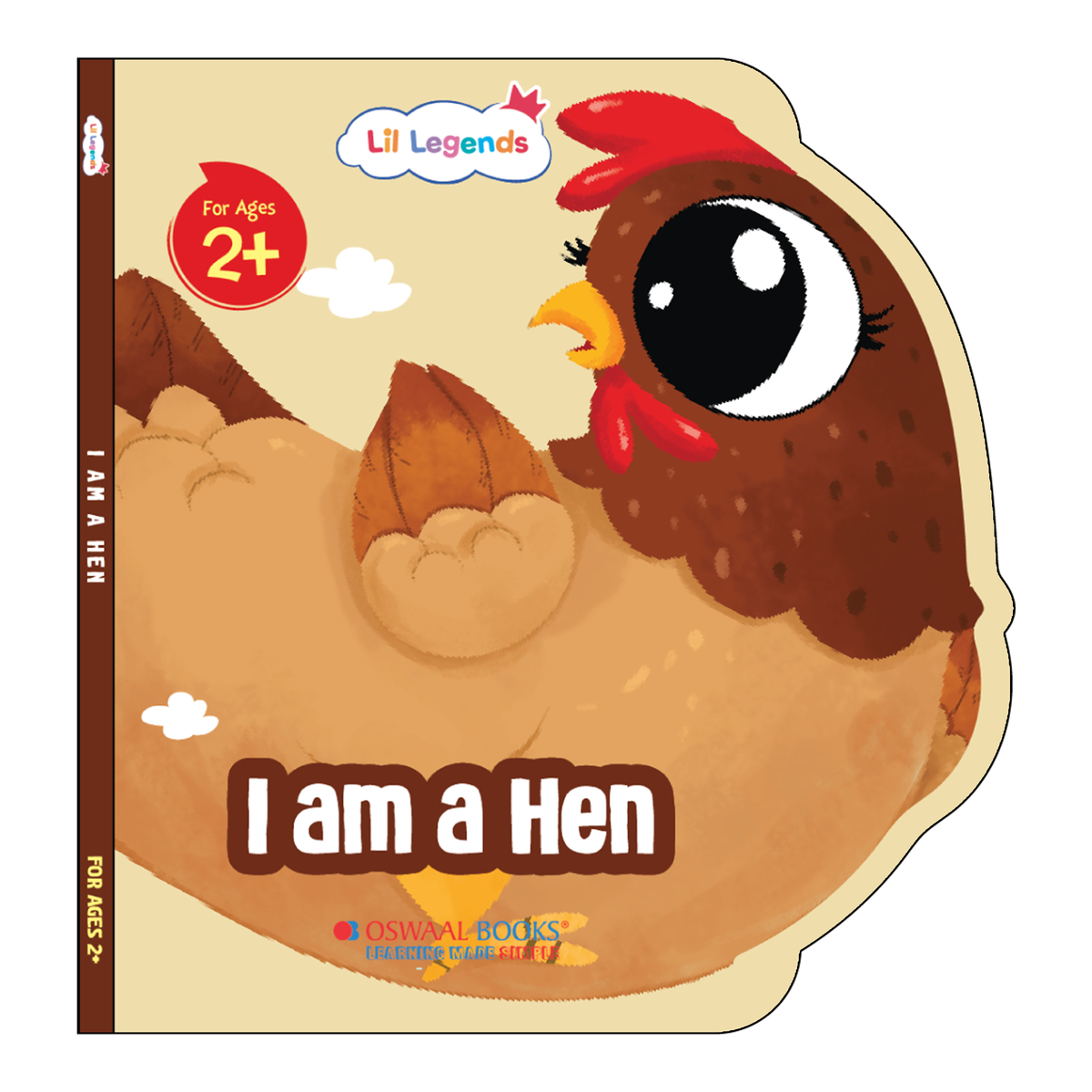 Lil Legends Shaped Board Book - Farm Animals: Hen | Hen-Shaped Picture Book for Kids Age 2+ Years | Early Learning Book with Colourful Illustrations for Toddlers & Preschoolers