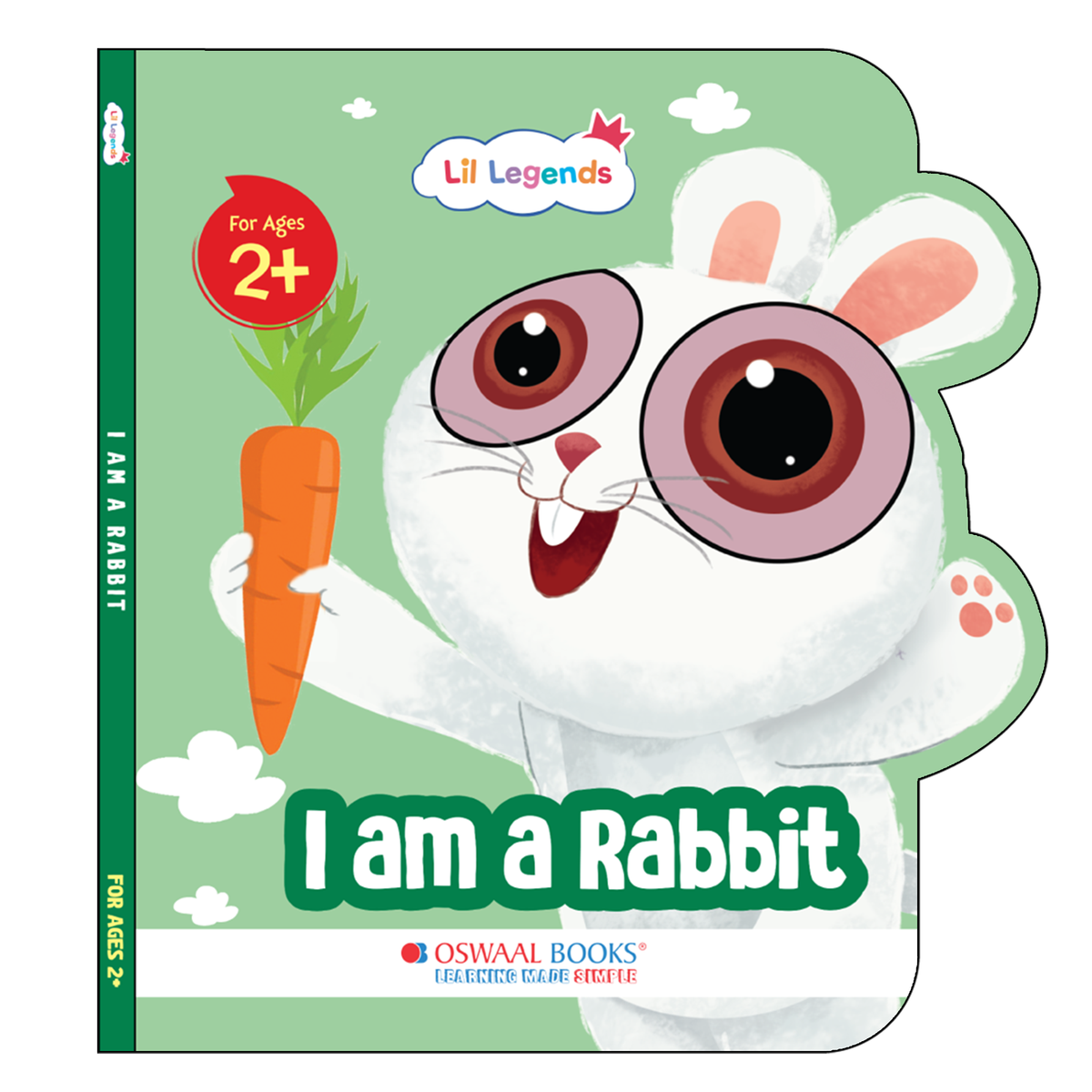 Lil Legends Shaped Board Book - Pet Animals: Rabbit | Rabbit-Shaped Picture Book for Kids Age 2+ Years | Early Learning Book with Colourful Illustrations for Toddlers & Preschoolers