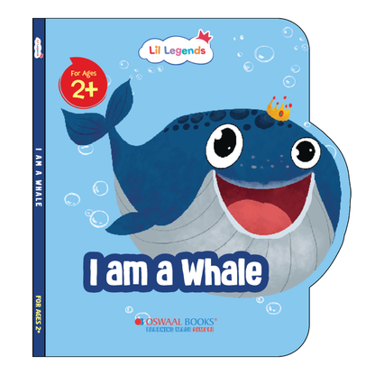 Lil Legends Shaped Board Book - Sea Animals: Whale | Whale-Shaped Picture Book for Kids Age 2+ Years | Early Learning Book with Colourful Illustrations for Toddlers & Preschoolers