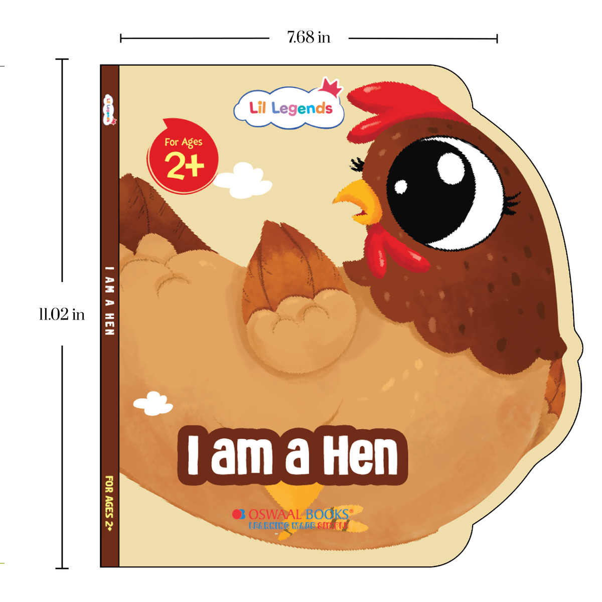 Lil Legends Shaped Board Book - Farm Animals: Hen | Hen-Shaped Picture Book for Kids Age 2+ Years | Early Learning Book with Colourful Illustrations for Toddlers & Preschoolers