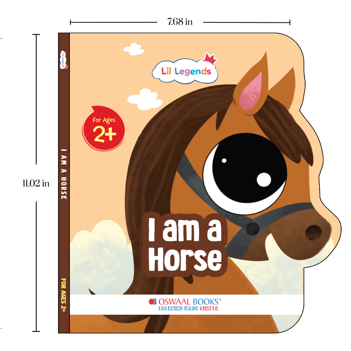 Lil Legends Shaped Board Book - Farm Animals: Horse | Horse-Shaped Picture Book for Kids Age 2+ Years | Early Learning Book with Colourful Illustrations for Toddlers & Preschoolers