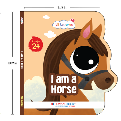 Lil Legends Shaped Board Book - Farm Animals: Horse | Horse-Shaped Picture Book for Kids Age 2+ Years | Early Learning Book with Colourful Illustrations for Toddlers & Preschoolers