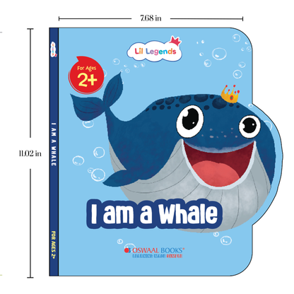 Lil Legends Shaped Board Book - Sea Animals: Whale | Whale-Shaped Picture Book for Kids Age 2+ Years | Early Learning Book with Colourful Illustrations for Toddlers & Preschoolers