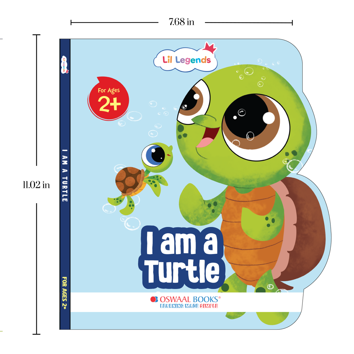 Lil Legends Shaped Board Book - Sea Animals: Turtle | Turtle-Shaped Picture Book for Kids Age 2+ Years | Early Learning Book with Colourful Illustrations for Toddlers & Preschoolers