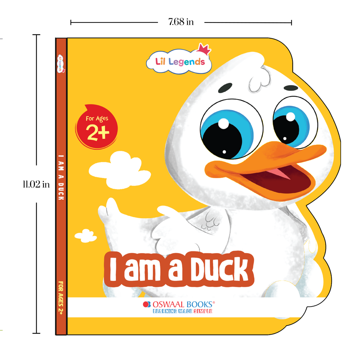 Lil Legends Shaped Board Book - Farm Animals: Duck | Duck-Shaped Picture Book for Kids Age 2+ Years | Early Learning Book with Colourful Illustrations for Toddlers & Preschoolers