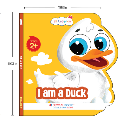 Lil Legends Shaped Board Book - Farm Animals: Duck | Duck-Shaped Picture Book for Kids Age 2+ Years | Early Learning Book with Colourful Illustrations for Toddlers & Preschoolers