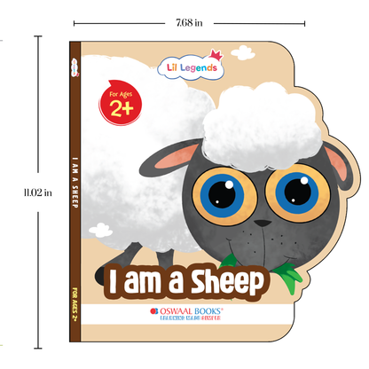 Lil Legends Shaped Board Book - Farm Animals: Sheep | Sheep-Shaped Picture Book for Kids Age 2+ Years | Early Learning Book with Colourful Illustrations for Toddlers & Preschoolers