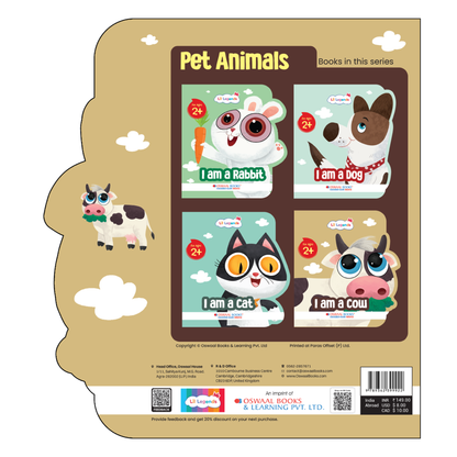 Lil Legends Shaped Board Book - Pet Animals: Cow | Cow-Shaped Picture Book for Kids Age 2+ Years | Early Learning Book with Colourful Illustrations for Toddlers & Preschoolers