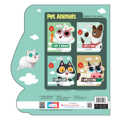 Lil Legends Shaped Board Book - Pet Animals: Cat | Cat-Shaped Picture Book for Kids Age 2+ Years | Early Learning Book with Colourful Illustrations for Toddlers & Preschoolers