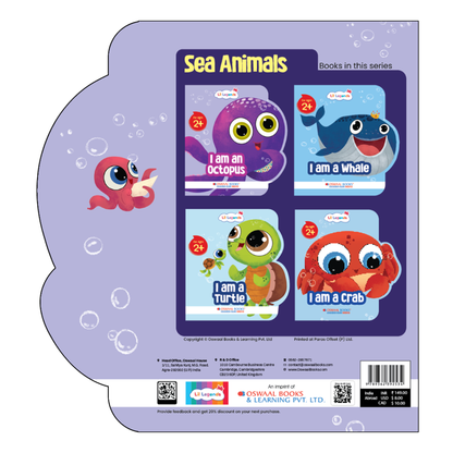 Lil Legends Shaped Board Book - Sea Animals: Octopus | Octopus-Shaped Picture Book for Kids Age 2+ Years | Early Learning Book with Colourful Illustrations for Toddlers & Preschoolers