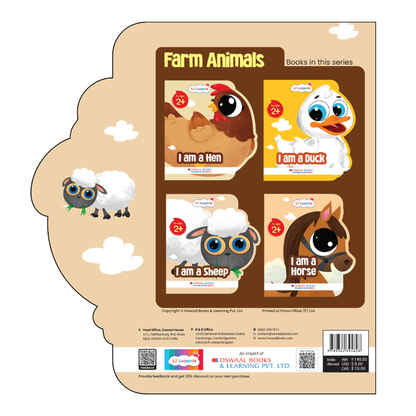Lil Legends Shaped Board Book - Farm Animals: Sheep | Sheep-Shaped Picture Book for Kids Age 2+ Years | Early Learning Book with Colourful Illustrations for Toddlers & Preschoolers