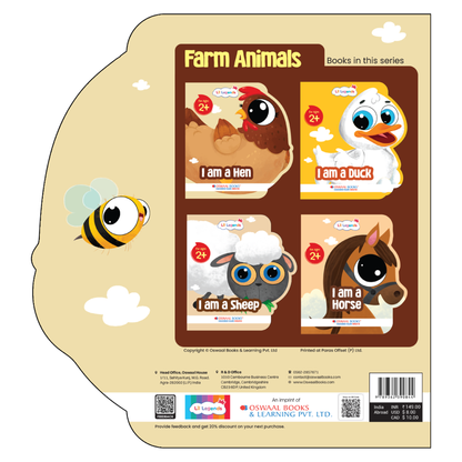 Lil Legends Shaped Board Book - Farm Animals: Hen | Hen-Shaped Picture Book for Kids Age 2+ Years | Early Learning Book with Colourful Illustrations for Toddlers & Preschoolers