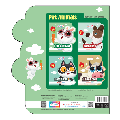 Lil Legends Shaped Board Book - Pet Animals: Rabbit | Rabbit-Shaped Picture Book for Kids Age 2+ Years | Early Learning Book with Colourful Illustrations for Toddlers & Preschoolers