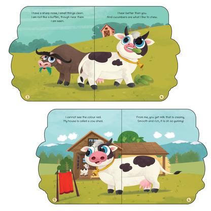 Lil Legends Shaped Board Book - Pet Animals: Cow | Cow-Shaped Picture Book for Kids Age 2+ Years | Early Learning Book with Colourful Illustrations for Toddlers & Preschoolers