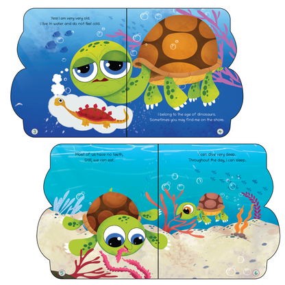 Lil Legends Shaped Board Book - Sea Animals: Turtle | Turtle-Shaped Picture Book for Kids Age 2+ Years | Early Learning Book with Colourful Illustrations for Toddlers & Preschoolers