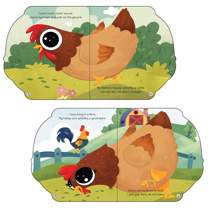 Lil Legends Shaped Board Book - Farm Animals: Hen | Hen-Shaped Picture Book for Kids Age 2+ Years | Early Learning Book with Colourful Illustrations for Toddlers & Preschoolers