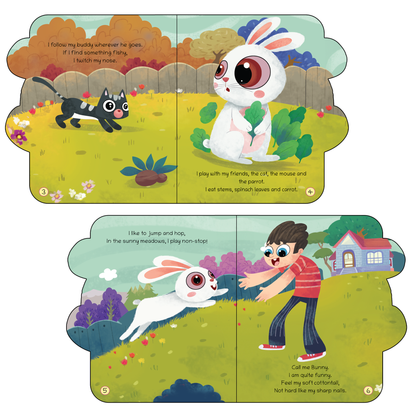 Lil Legends Shaped Board Book - Pet Animals: Rabbit | Rabbit-Shaped Picture Book for Kids Age 2+ Years | Early Learning Book with Colourful Illustrations for Toddlers & Preschoolers