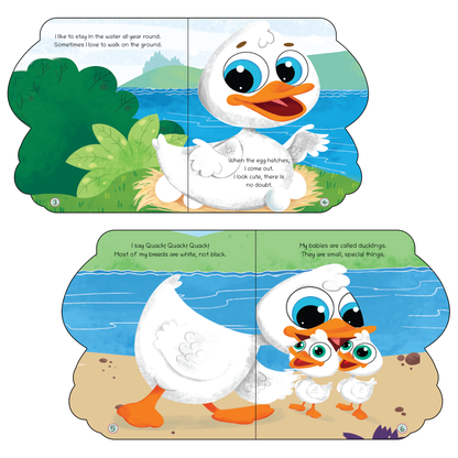 Lil Legends Shaped Board Book - Farm Animals: Duck | Duck-Shaped Picture Book for Kids Age 2+ Years | Early Learning Book with Colourful Illustrations for Toddlers & Preschoolers