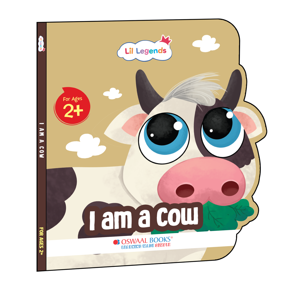 Lil Legends Shaped Board Book - Pet Animals: Cow | Cow-Shaped Picture Book for Kids Age 2+ Years | Early Learning Book with Colourful Illustrations for Toddlers & Preschoolers