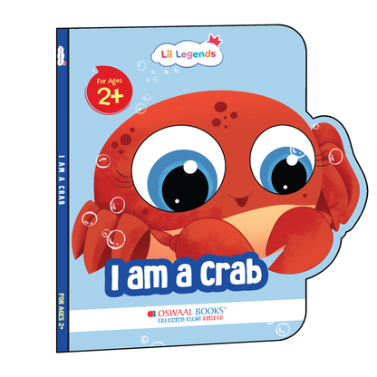 Lil Legends Shaped Board Book - Sea Animals: Crab | Crab-Shaped Picture Book for Kids Age 2+ Years | Early Learning Book with Colourful Illustrations for Toddlers & Preschoolers